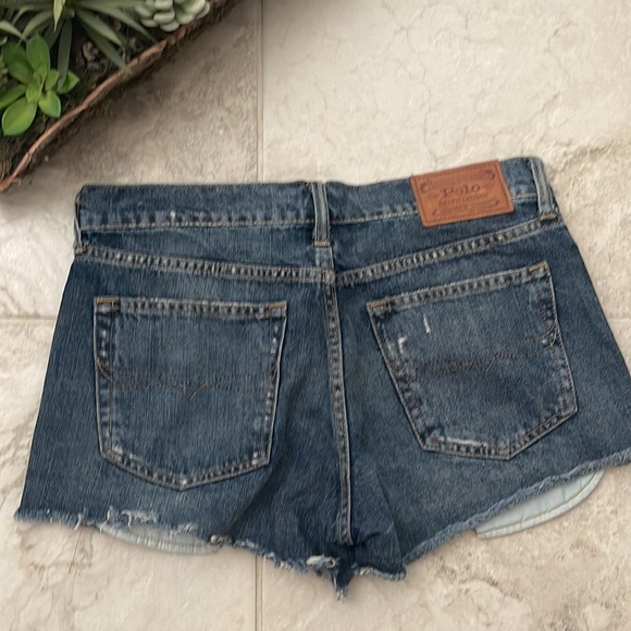 NEW Ralph Lauren Polo Denim rip off navy blue jeans shorts 28 - Picture 5 of 11
